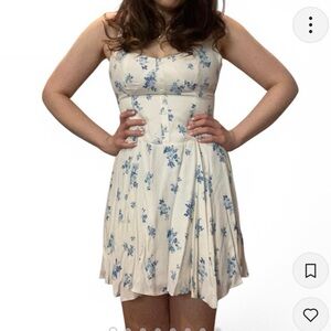 Reformation White and Blue Floral Dress